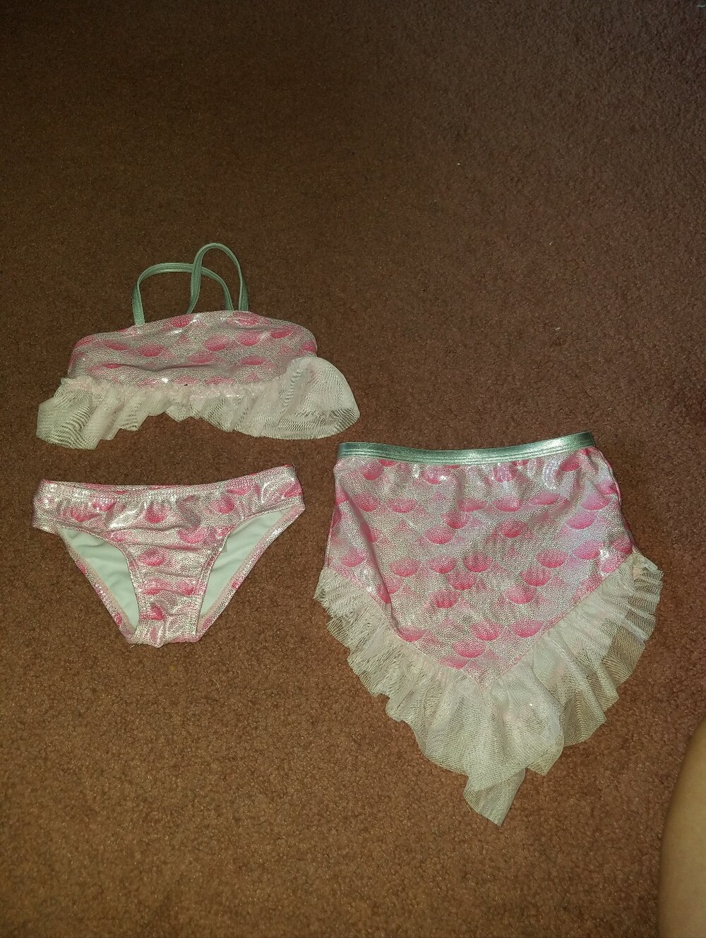 Girls Mermaid Bathing Suit Set